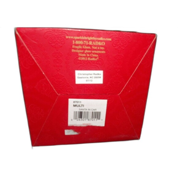 Christopher Radko 2012 Blown Glass Santa in Car Ornament Sparkle Bright NIB HTF - Picture 8 of 11